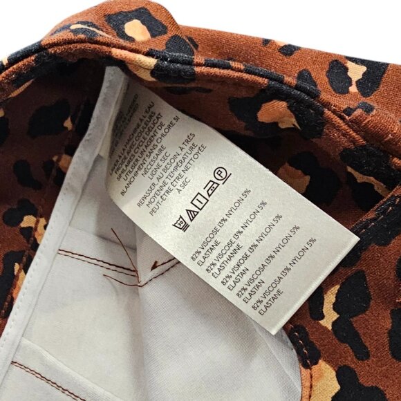 Anthropologie Maeve The Colette Ponte Crop Wide-Leg Pants, Leopard, High Rise 26 - Picture 5 of 10